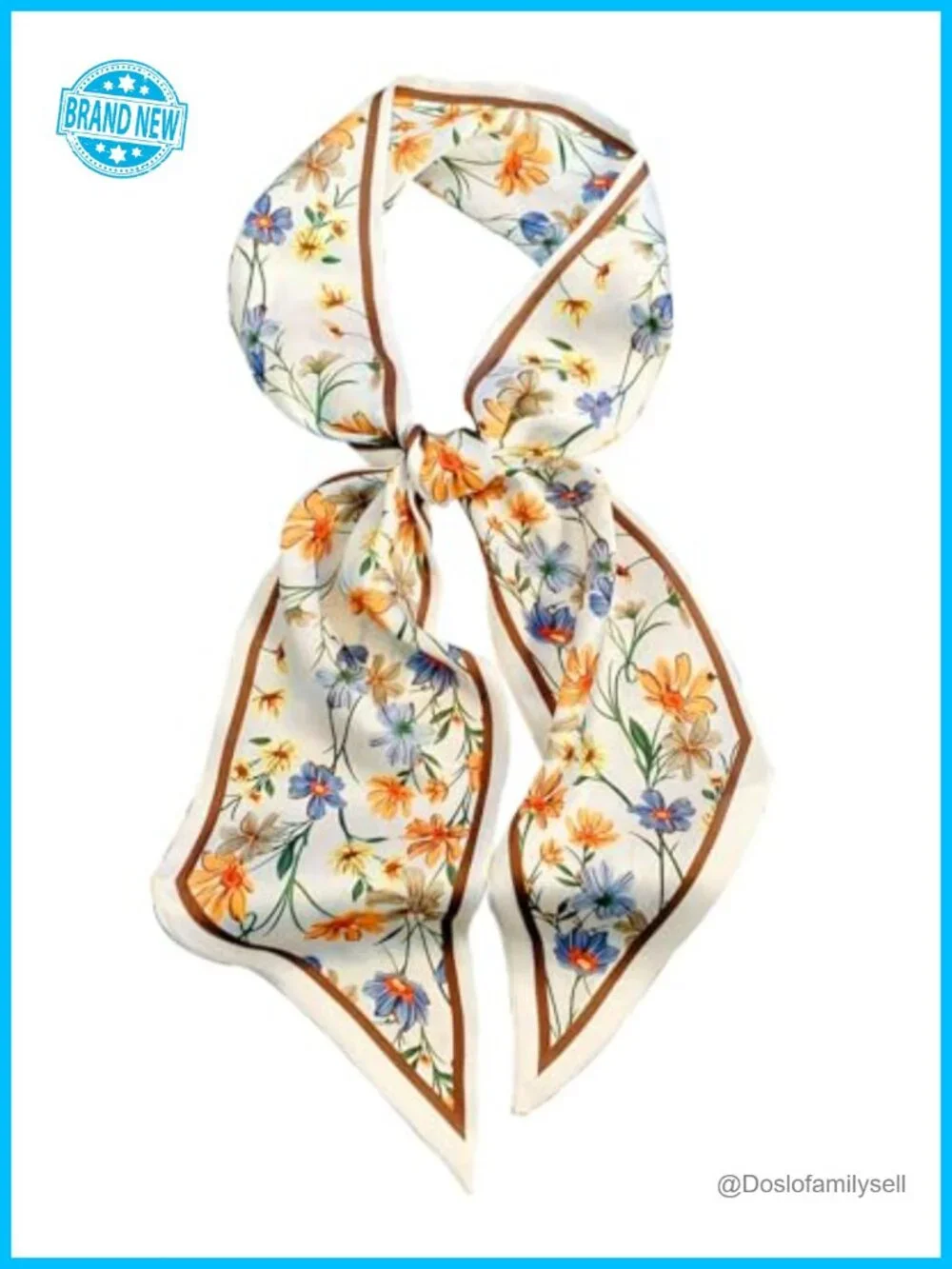 Silky Long Thin Satin Multi-purpose Fashion Scarf for Handbags